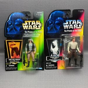 Kenner 1996 Star Wars Power o/t Force Rebel Fleet Trooper Han Solo Carbonite